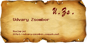 Udvary Zsombor névjegykártya